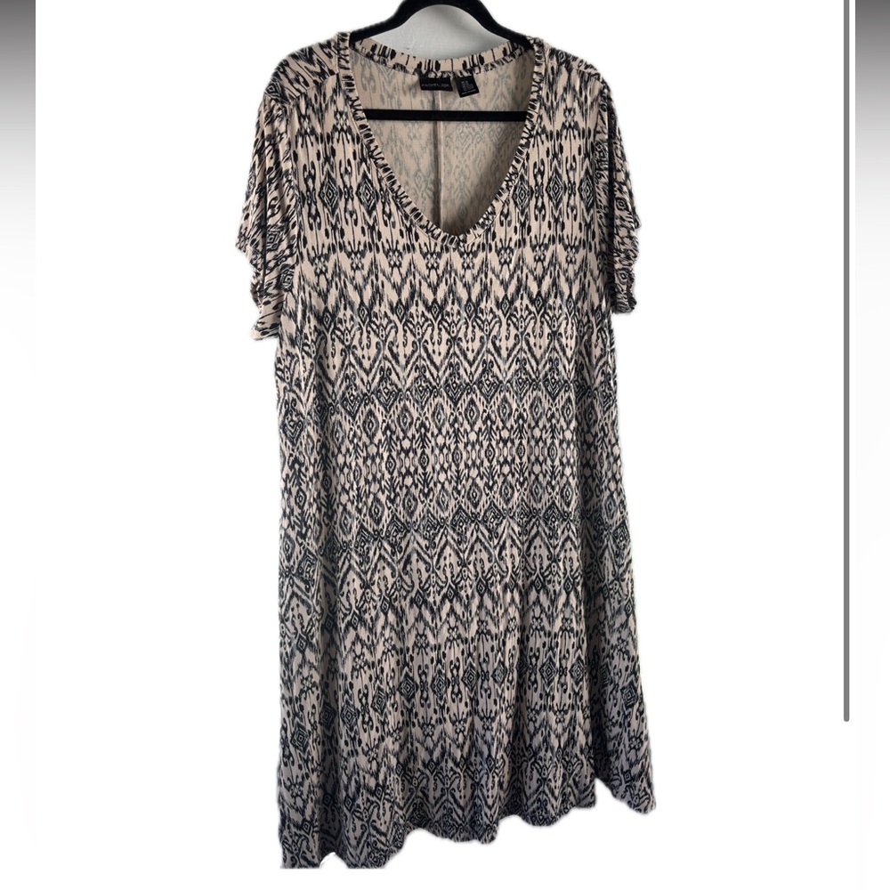 Rachel Zoe Ikat Dress - Size 2x - Tan & Black